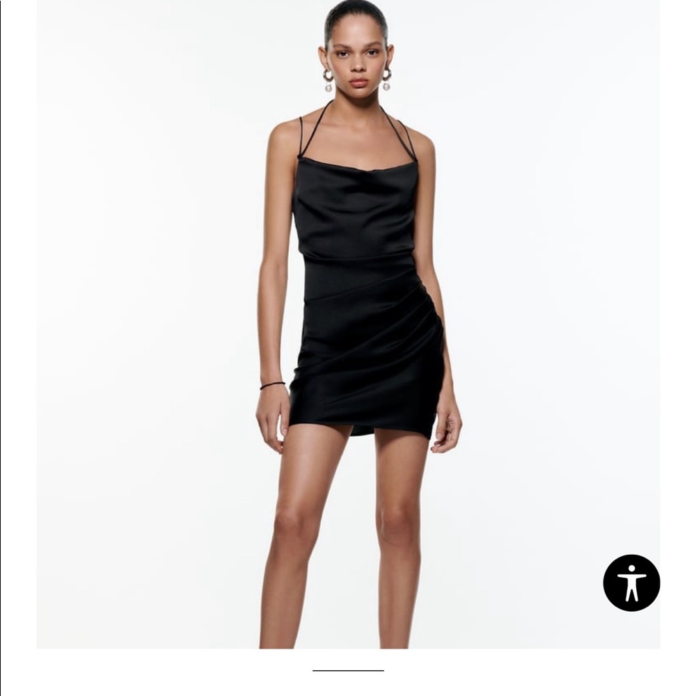 Zara black satin dress
